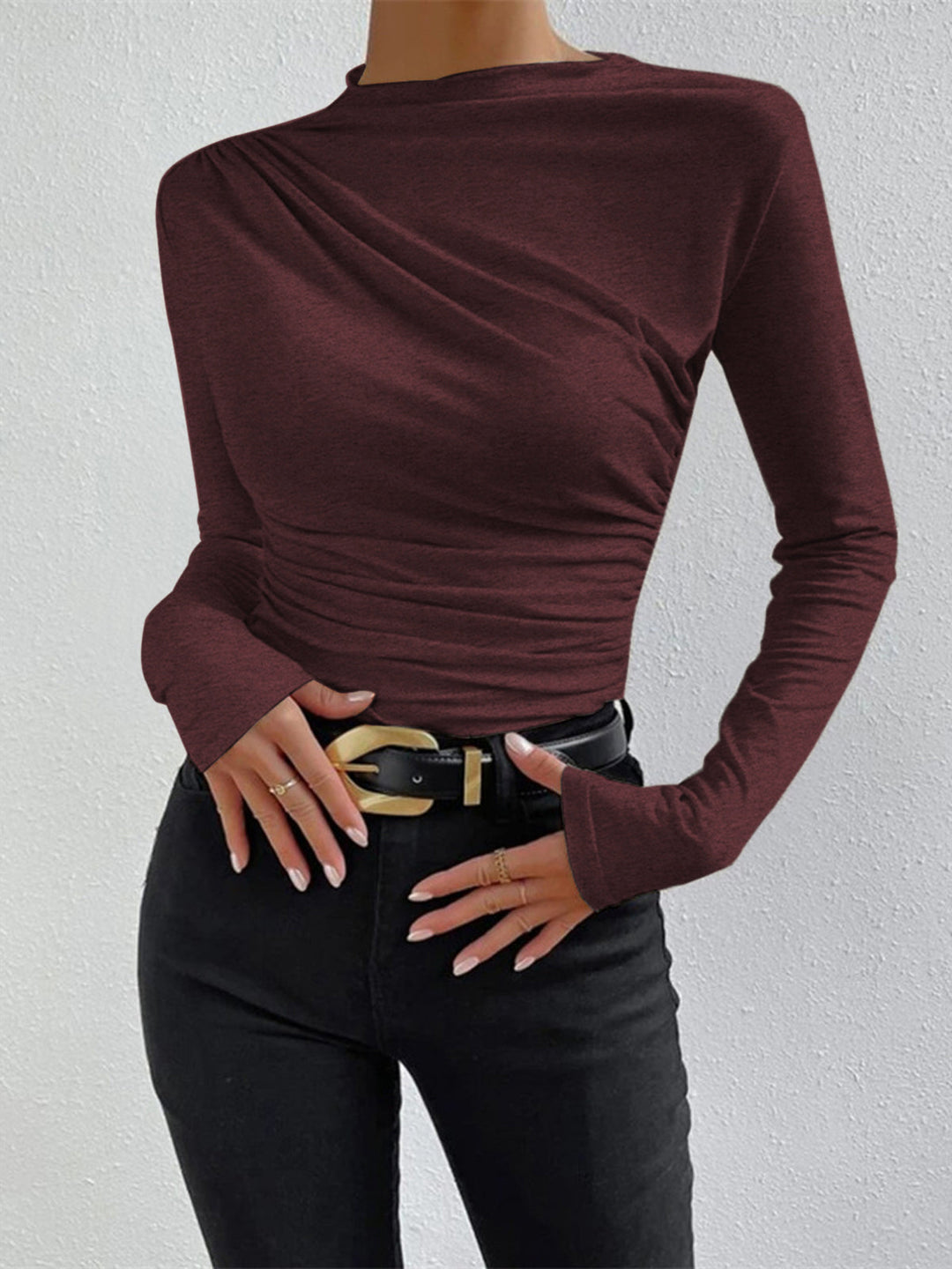 Livia – Langarmshirt mit Raffung