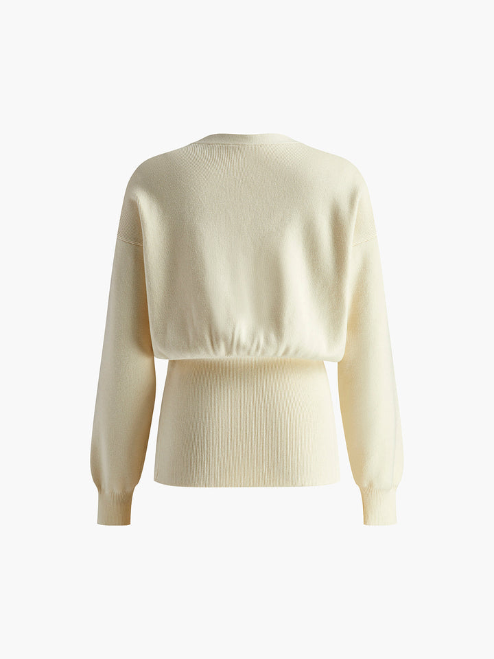 Isabel – Damen V-Ausschnitt Strickjacke mit Statement-Knopf