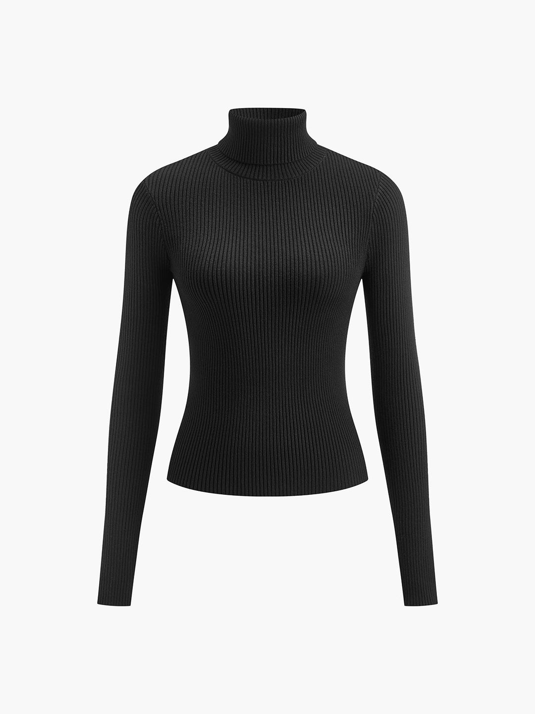 Ruby | Damen Minimalistisches Schlankes Rollkragen Top