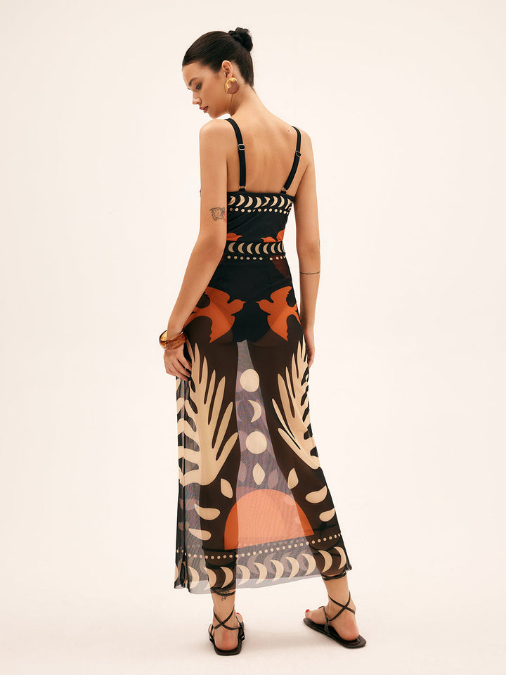 Lucía – Damen Cut-Out Badeanzug mit Pareo-Optik