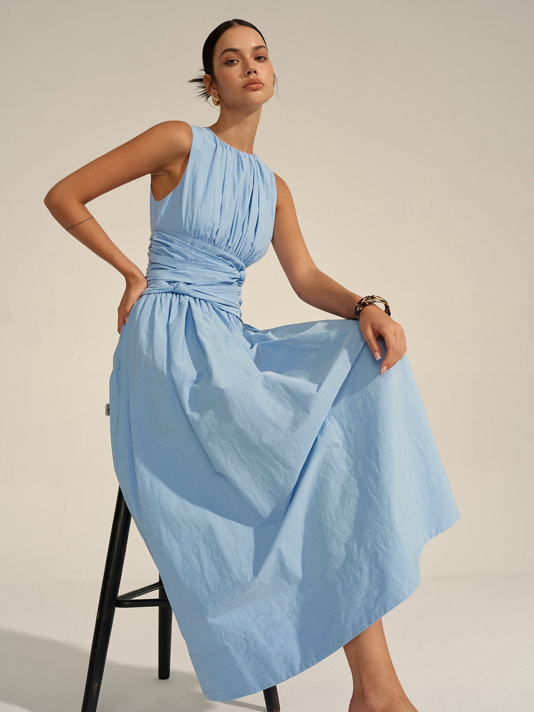 Luna – Ruched Waist Maxi Dress - Image 1