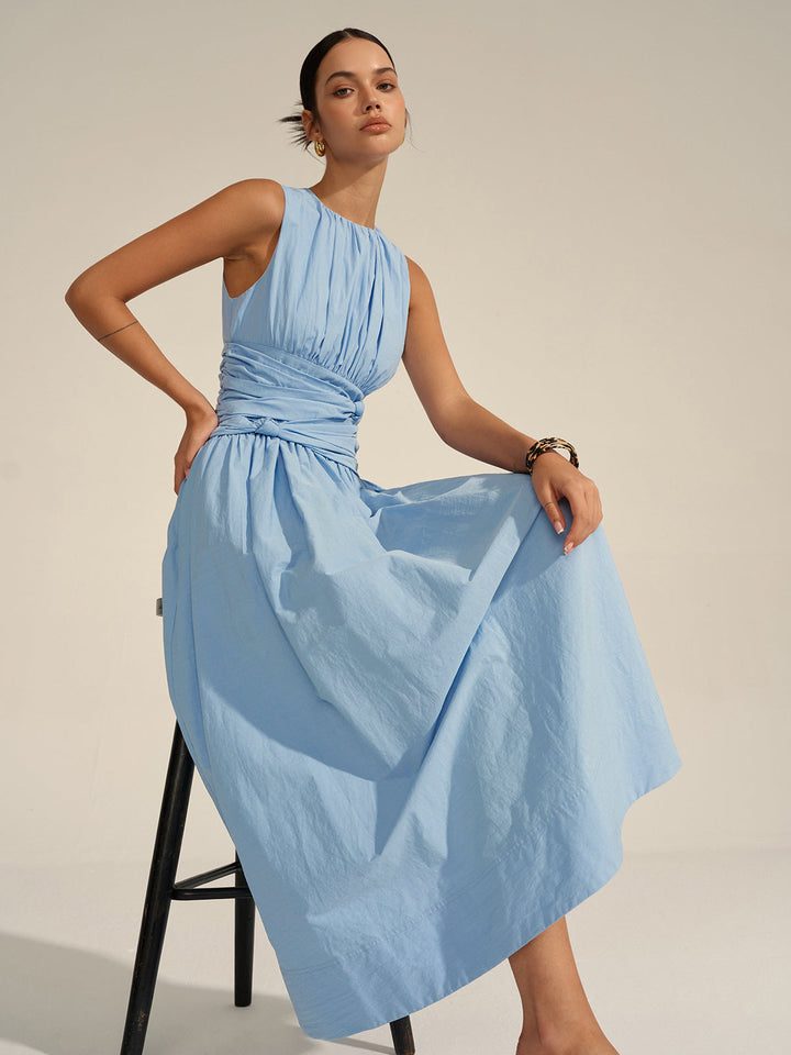 Luna – Ruched Waist Maxi Dress - Image 1