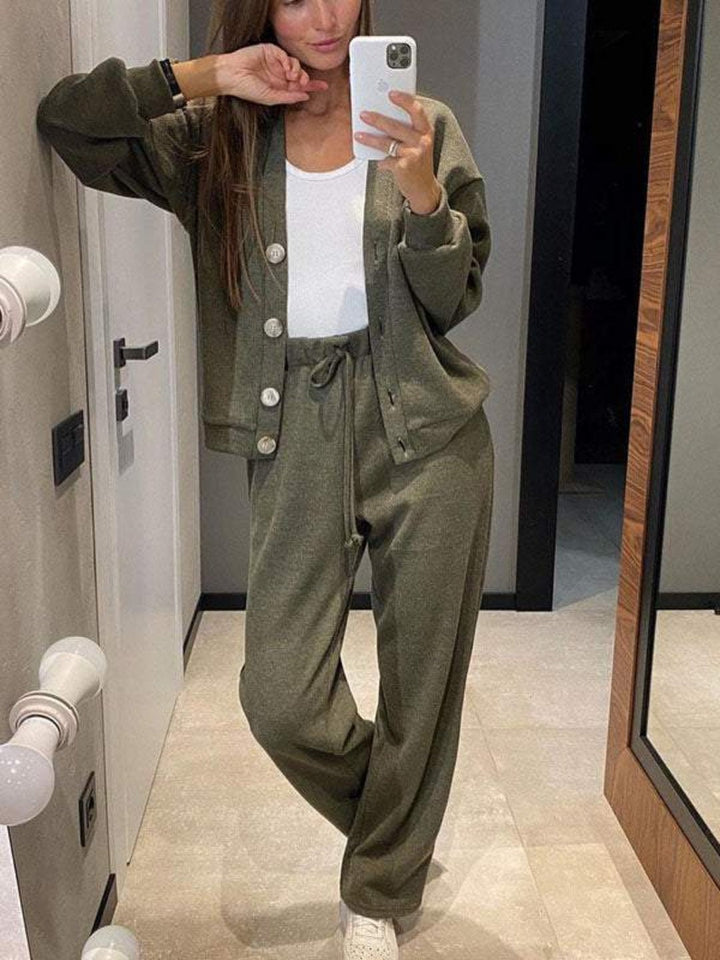 Yvonne | Damen Dreiteiliges Hosen-Set mit lockerem Schnitt