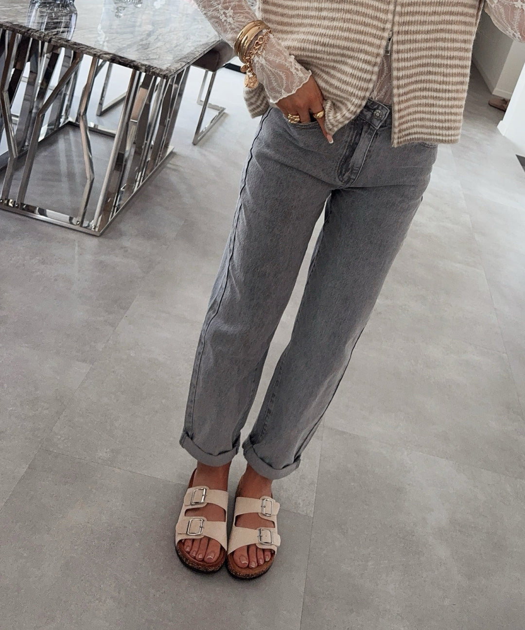 Pantoletten Velana Beige
