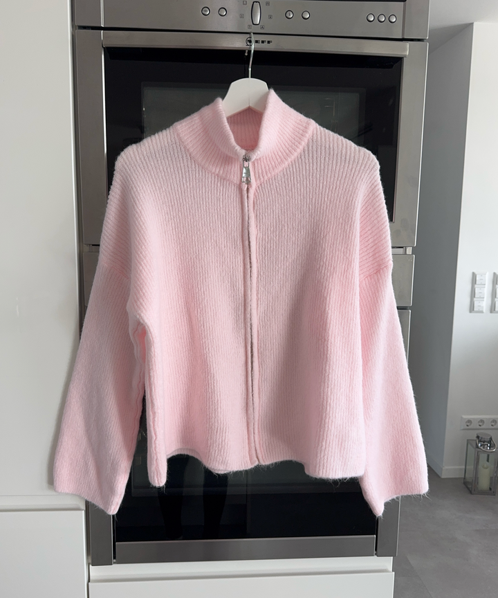 Zip Strickjacke Helena Uni Hellrosa Ladypolitan ♡