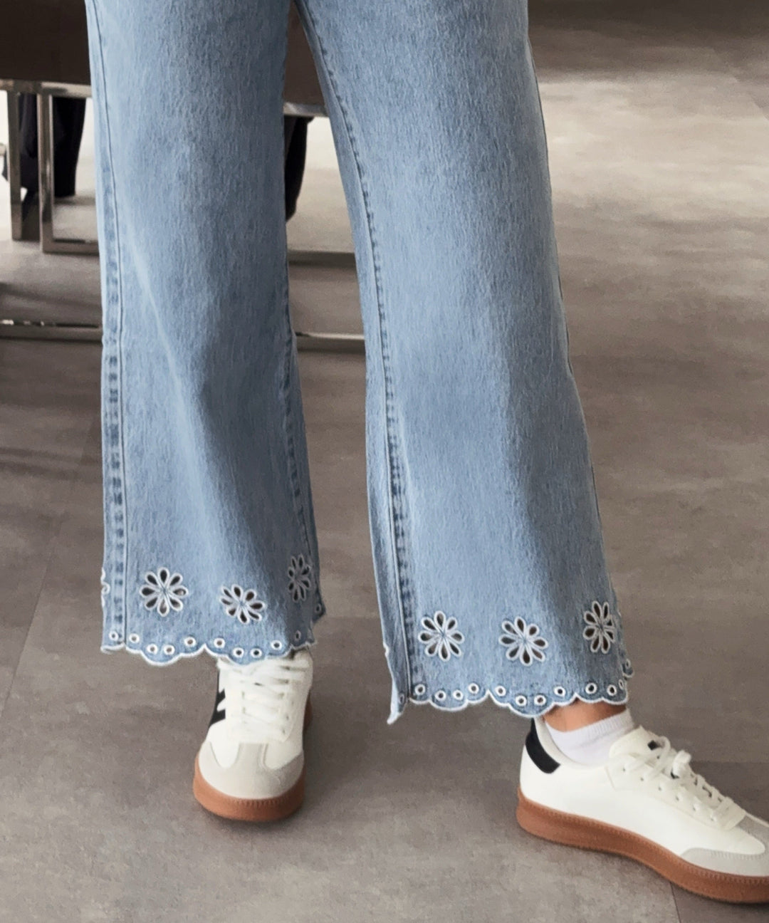 Stretch Straight Leg Jeans Umena Hellblau Ladypolitan ♡