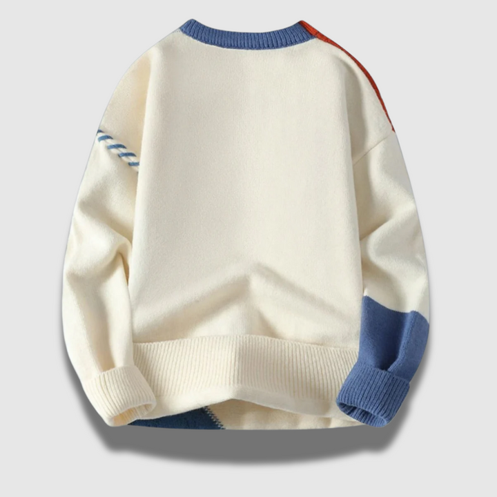 Maglione Uomo in Maglia Patchwork Stile Moderno