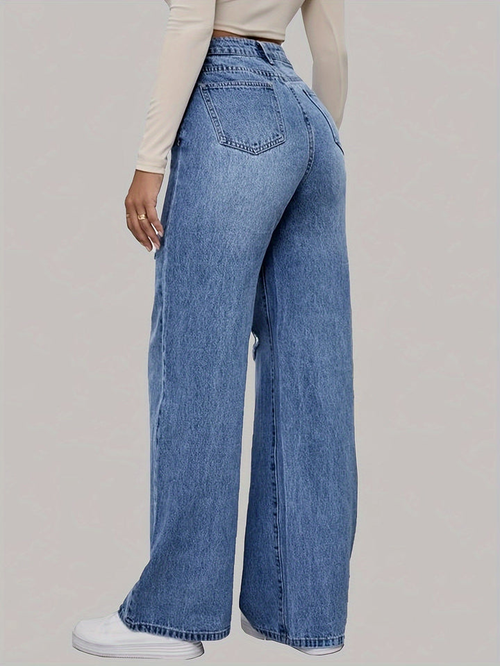 Baggy Jeans Damen | Herz-Graffiti-Print & Wide-Leg Streetstyle