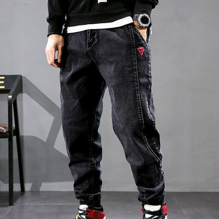 Herren Baggy Jeans Denim mit Kordelzug