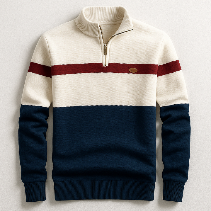 George | Klassischer Herrenpullover mit Viertelreißverschluss