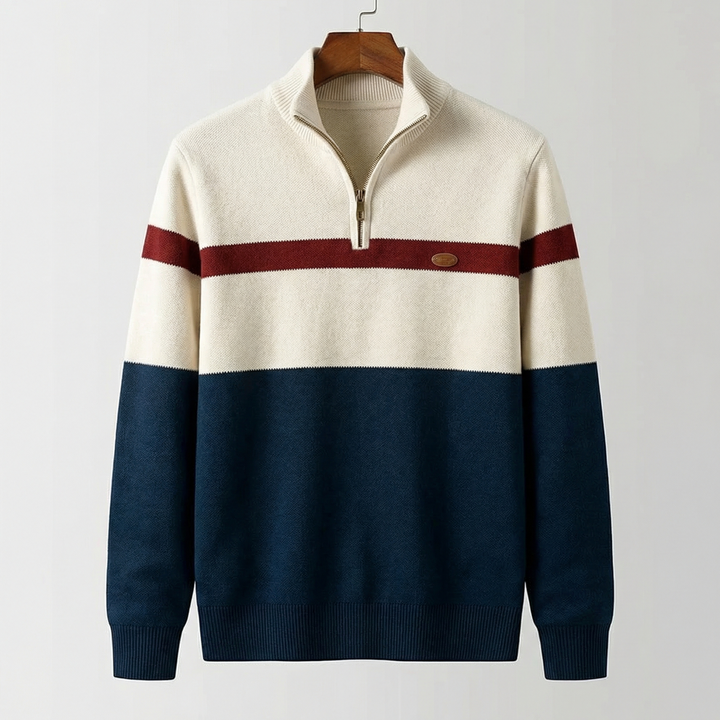 George | Klassischer Herrenpullover mit Viertelreißverschluss