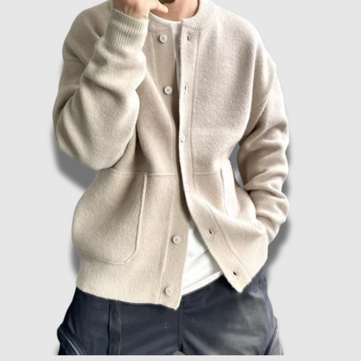 Cardigan Uomo in Maglia Bottoni Morbidi Vestibilità Comoda