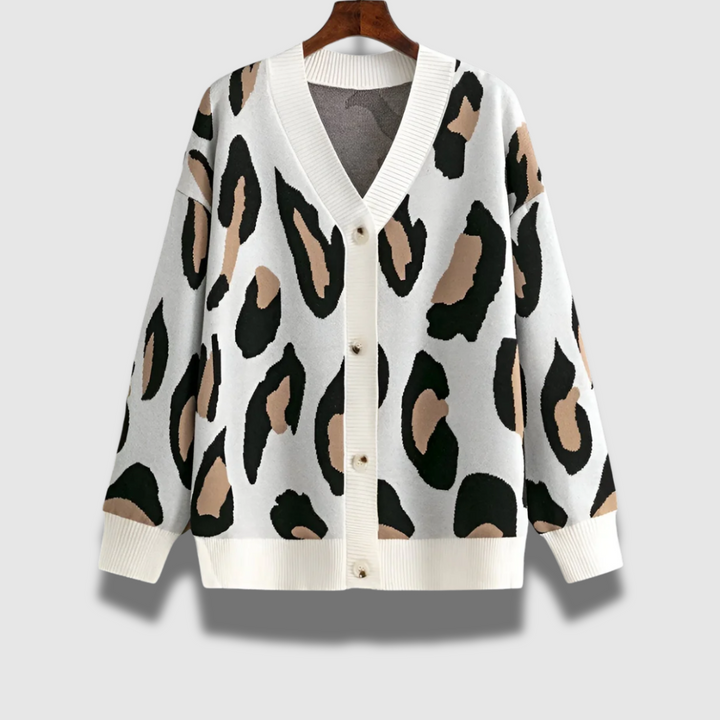 Cardigan Lungo Donna in Maglia con Scollo a V