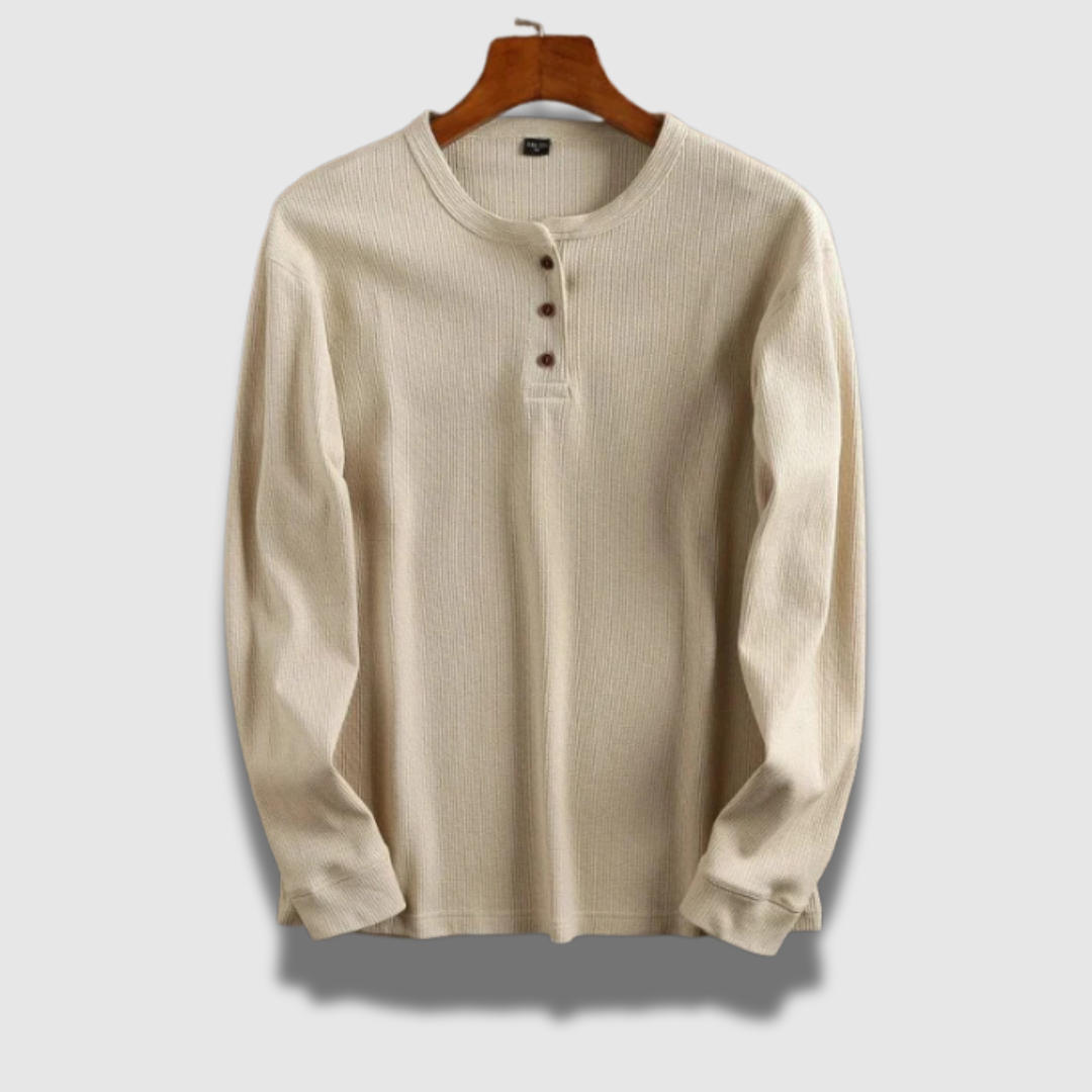 Camicia Henley Uomo Traspirante Manica Lunga