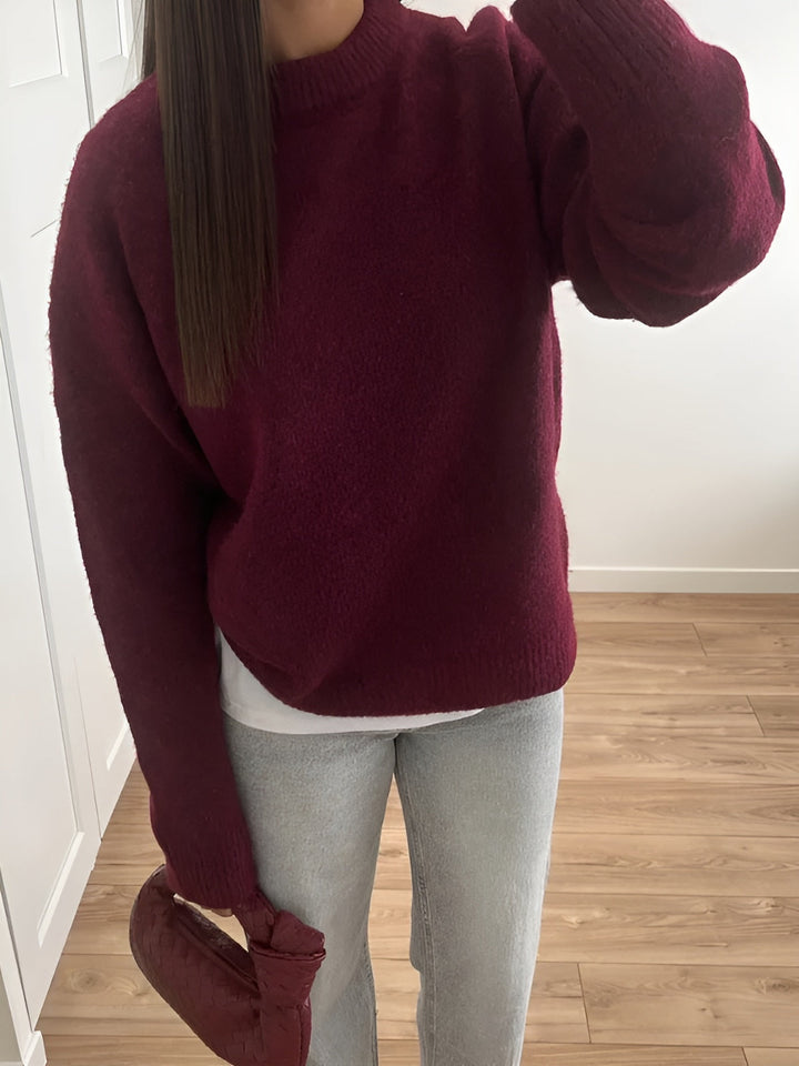 Belle - Burgunderroter weicher Pullover