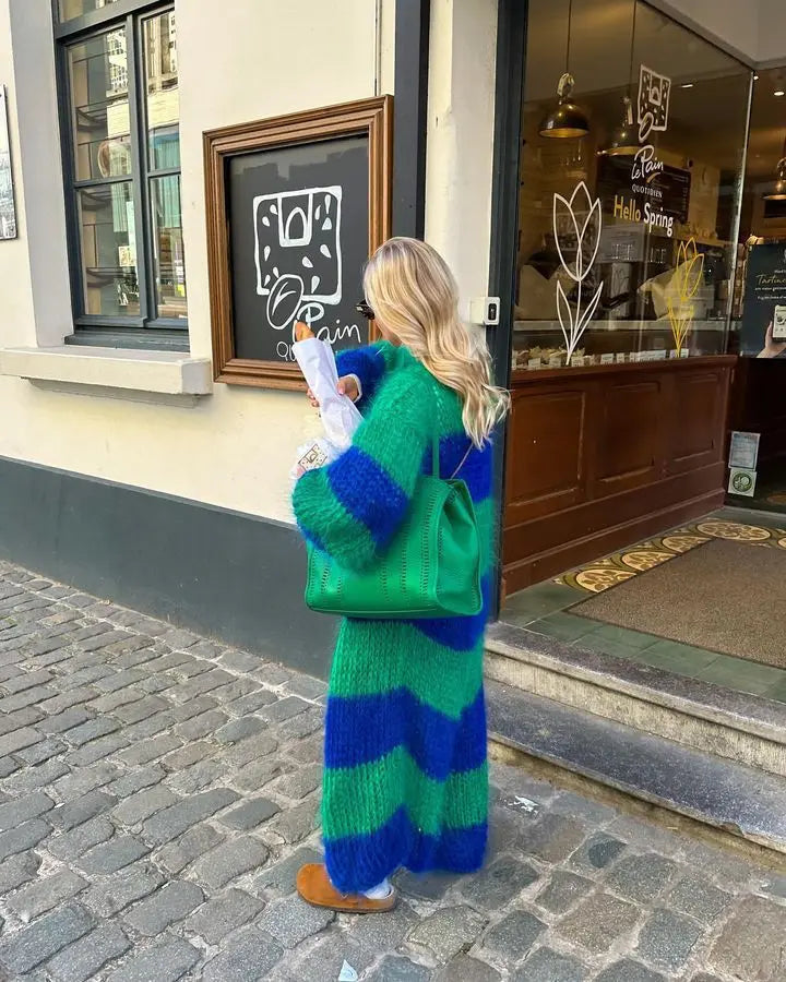 Beryl - Kräftig gestreifte Damenstrickjacke