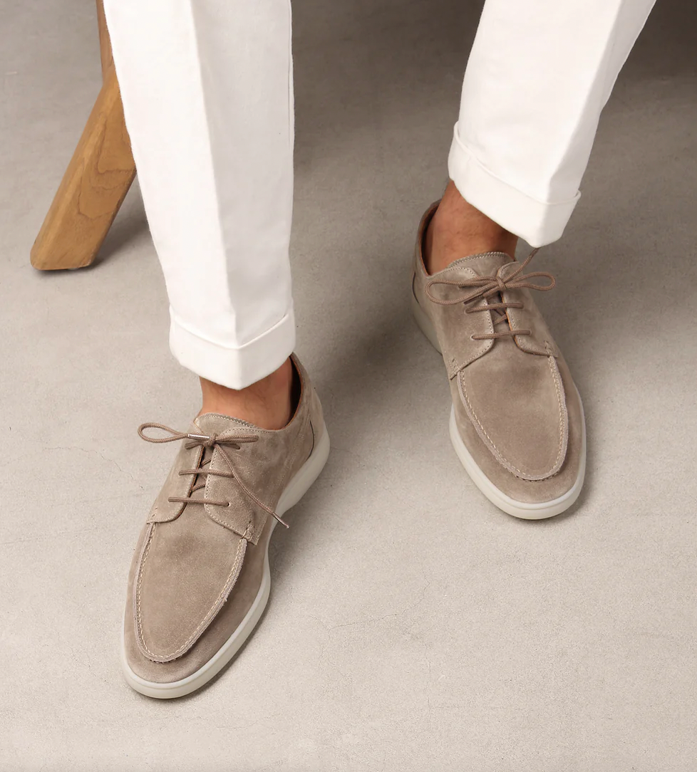 Loafers Herren mit Schnürung aus Veloursleder