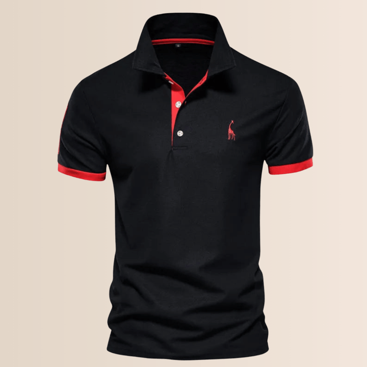 Oliver – Men's Cotton Polo Shirt with Stand-Up Collar - Image 3