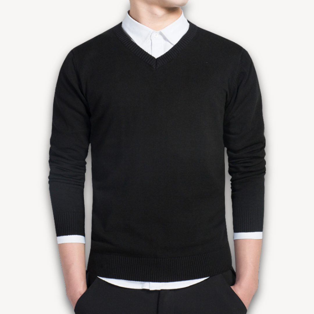 V Ausschnitt Pullover | Schmaler Schnitt für Business und Alltag