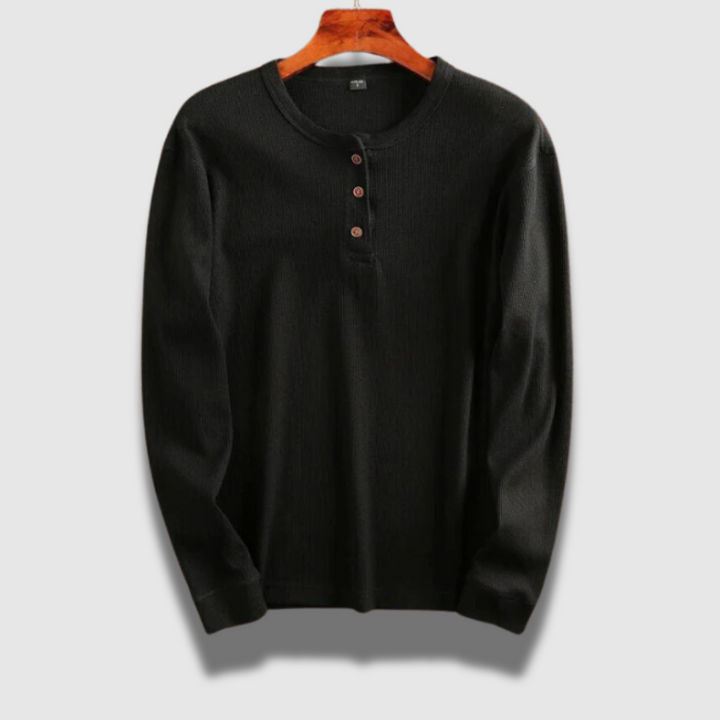 Camicia Henley Uomo Traspirante Manica Lunga