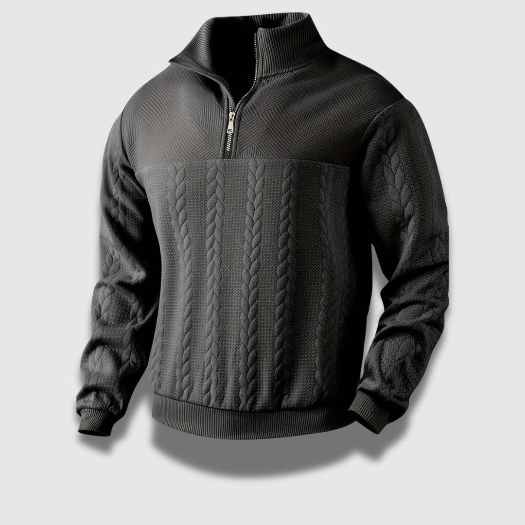 Maglione Uomo a Maglia con Zip Stile Vintage Classico