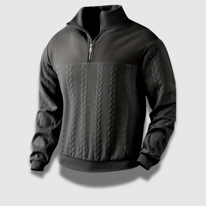 Maglione Uomo a Maglia con Zip Stile Vintage Classico