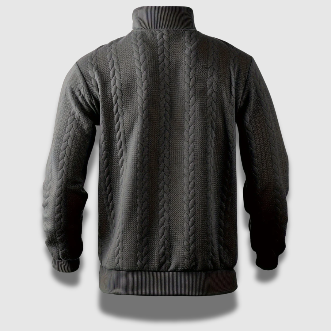 Maglione Uomo a Maglia con Zip Stile Vintage Classico