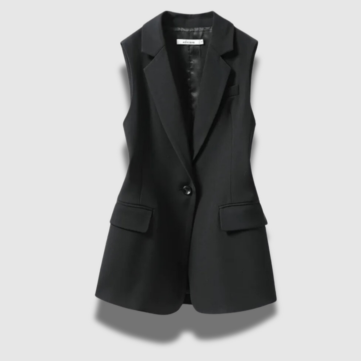 Gilet Donna Sartoriale con Bottoni e Maniche Corte