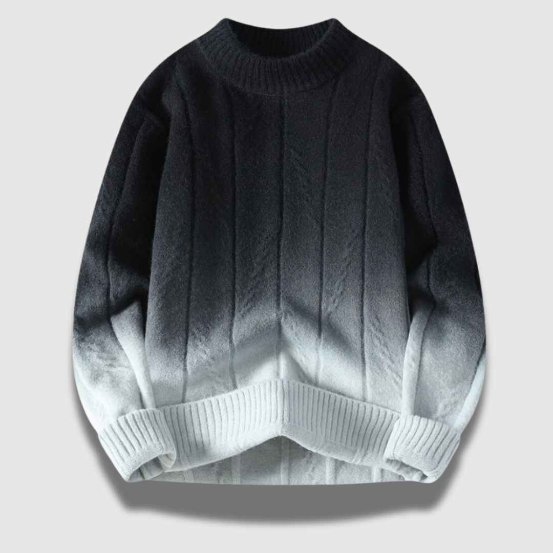 Maglione Uomo Morbido Motivo a Gradi Vestibilità Confortevole