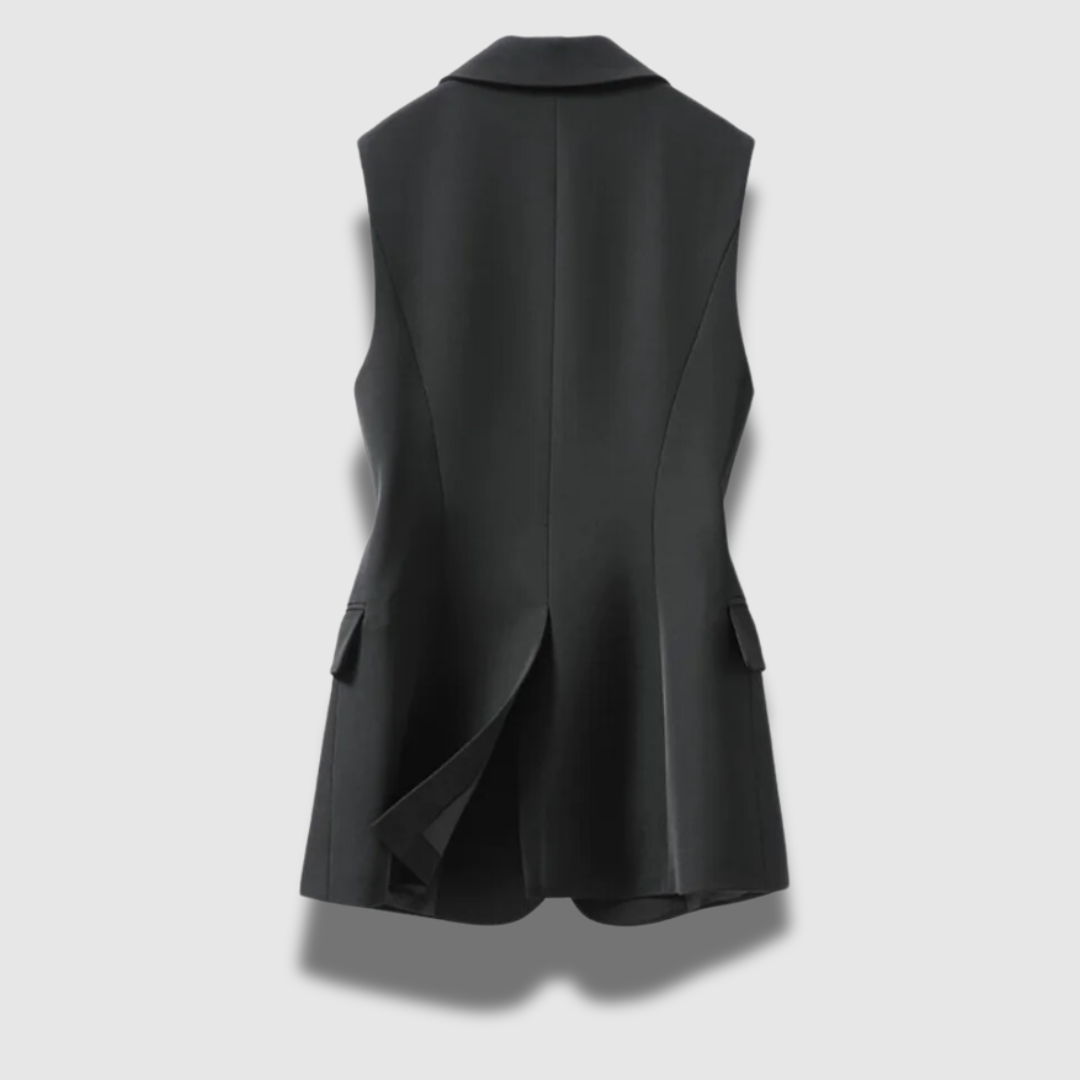 Gilet Donna Sartoriale con Bottoni e Maniche Corte