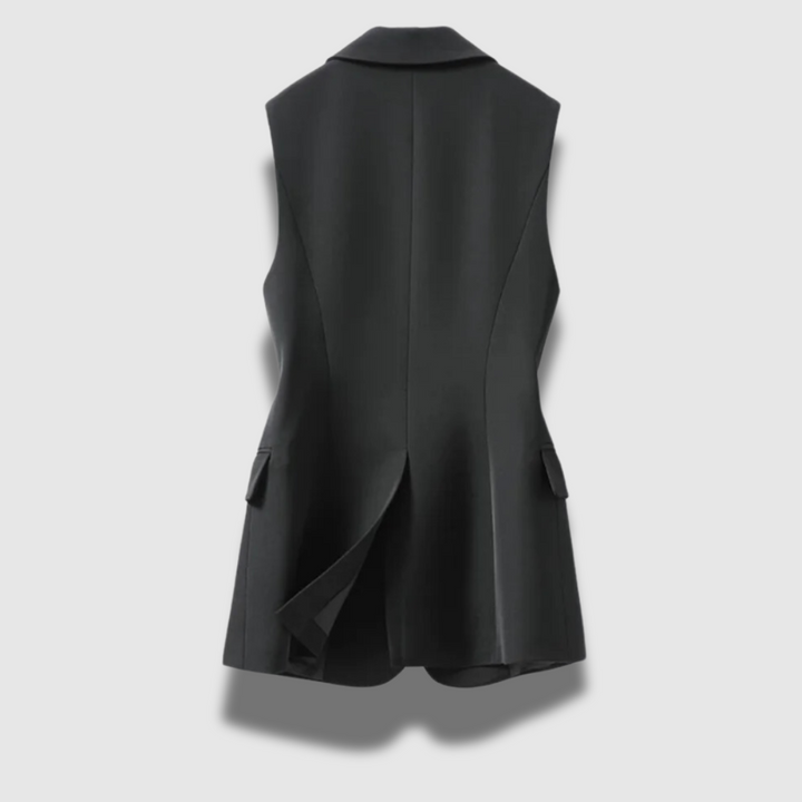 Gilet Donna Sartoriale con Bottoni e Maniche Corte