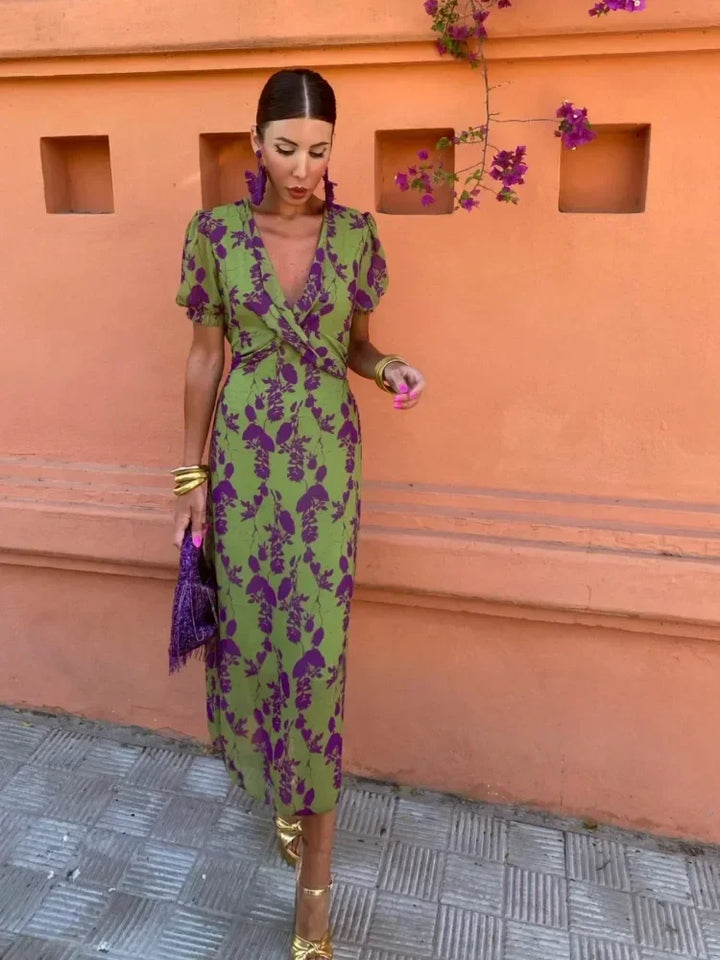 Nadine – Floral wrap dress with short sleeves - Image 6