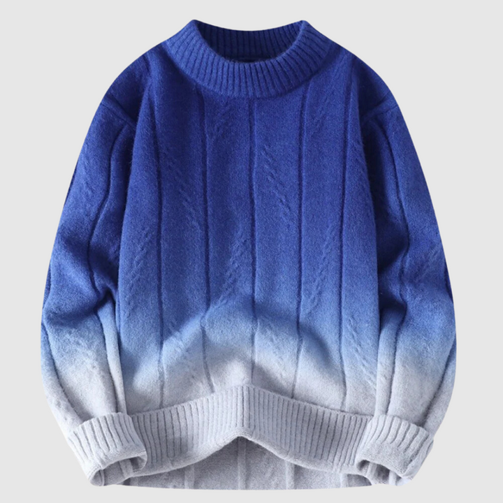 Maglione Uomo Morbido Motivo a Gradi Vestibilità Confortevole