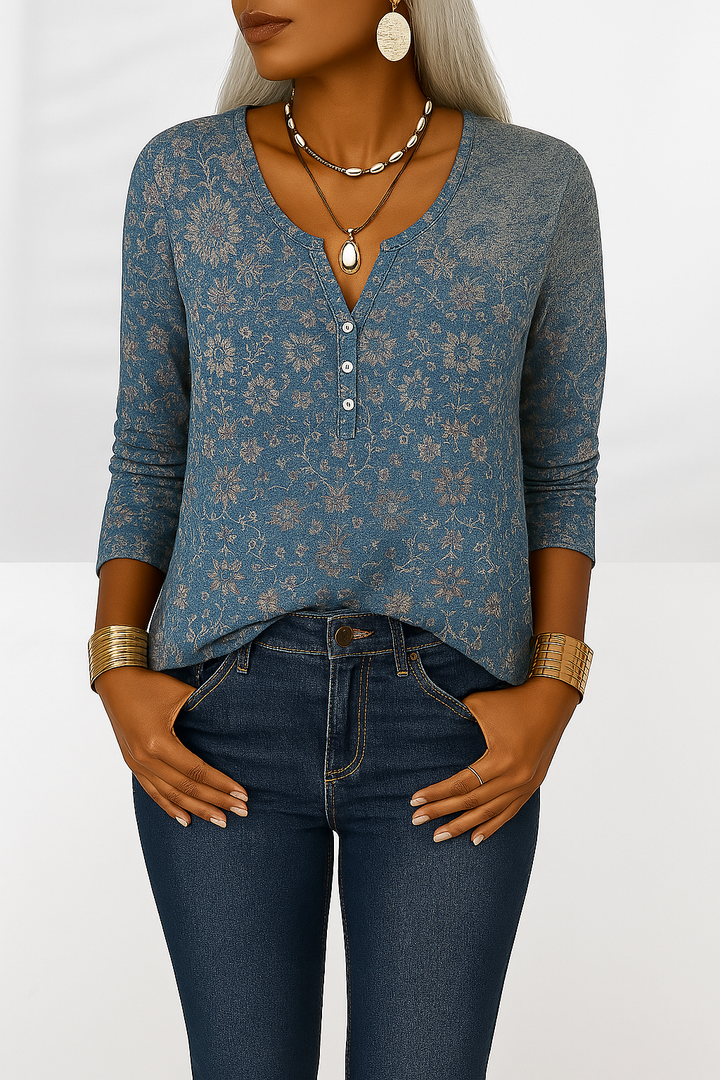 Bluse Damen | Florales Design & Lockere Passform