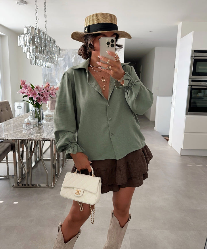 Bluse Diona Khaki Ladypolitan ♡
