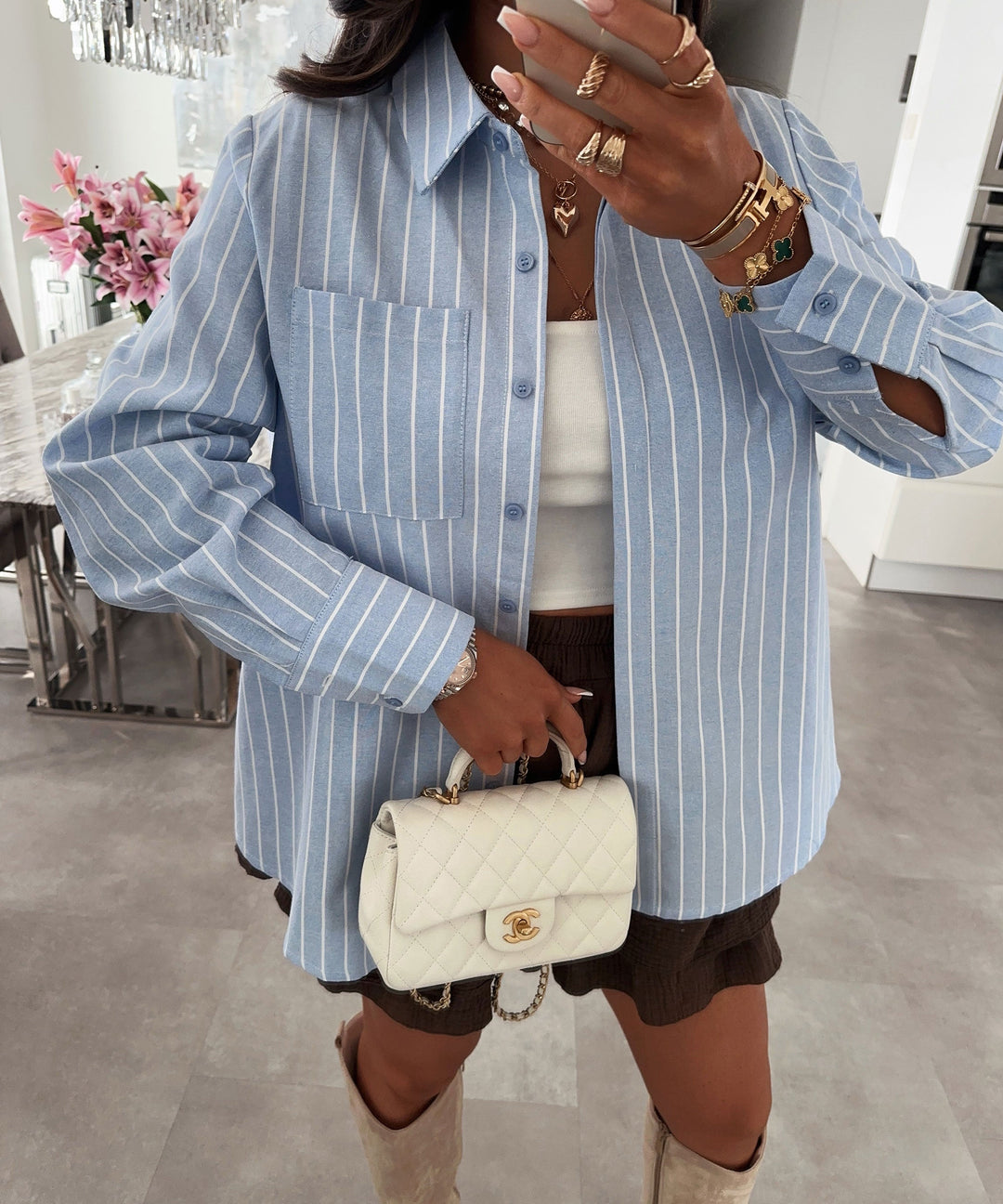 Bluse Maraia Streifen Blau