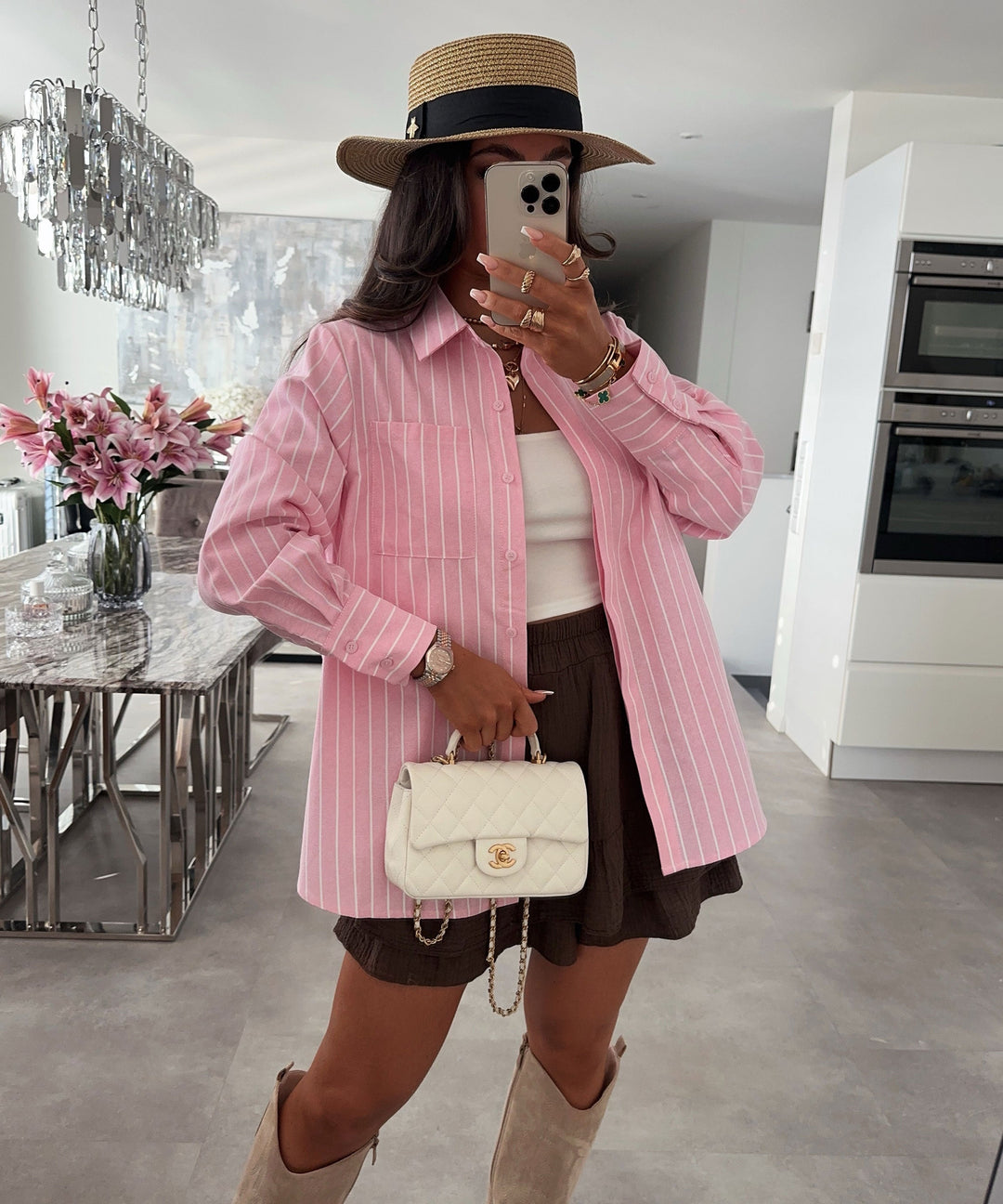 Bluse Maraia Streifen Rosa