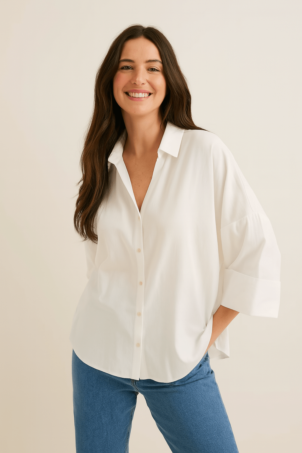 Bluse gestreift Damen | 3/4-Ärmel & Lockerer Schnitt