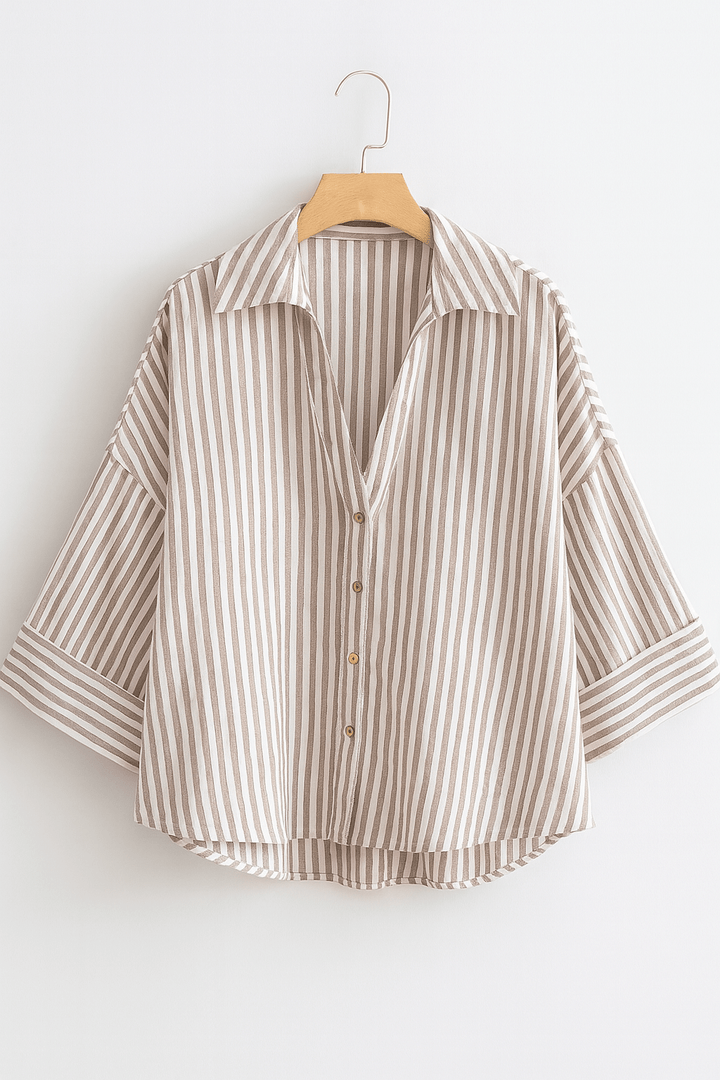 Bluse gestreift Damen | 3/4-Ärmel & Lockerer Schnitt