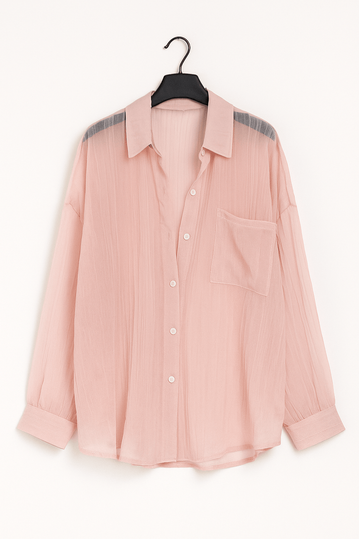 Bluse mit Knopfleiste und Brusttasche Damen | Lockerer Schnitt & Pflegeleichter Look