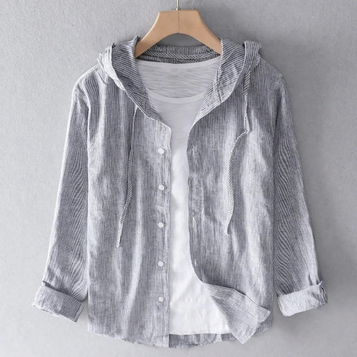 Damen Leinen Bluse Mit Lockerem Schnitt Und Kapuze Für Alltag