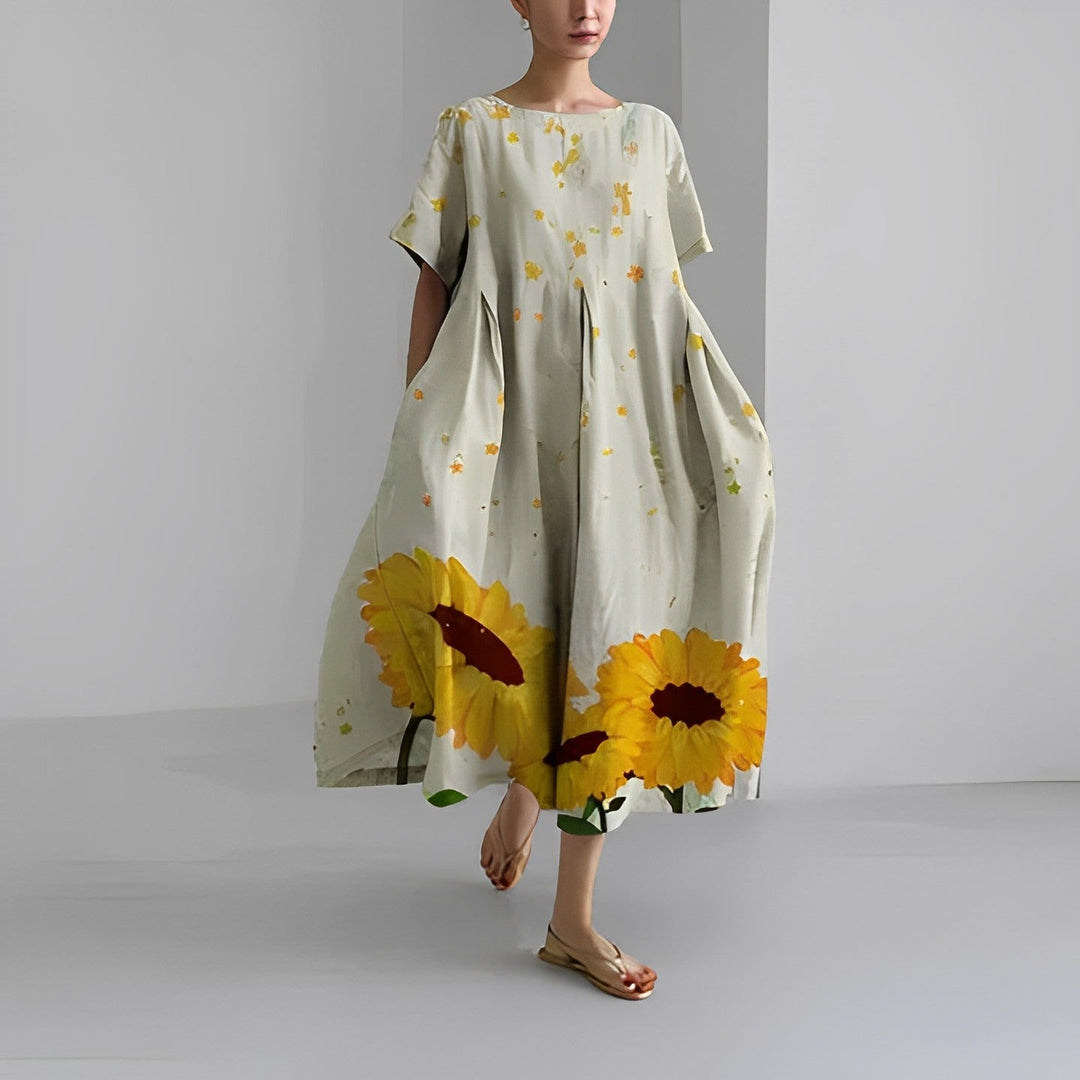 Boho-Blumenkleid - Weites Kleid - Frühling