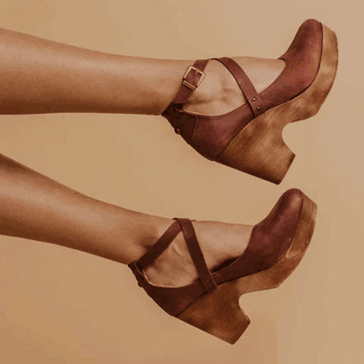 Julia | Damen Elegante Geschlossene Zehen Wedge High Heels