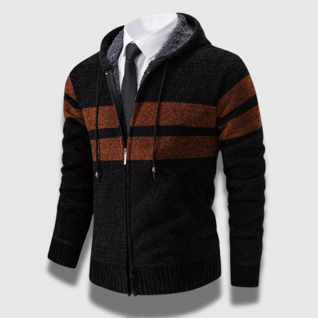 Giacca Uomo Vintage con Cappuccio a Righe Regular Fit
