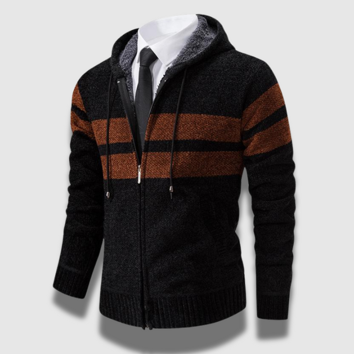 Giacca Uomo Vintage con Cappuccio a Righe Regular Fit