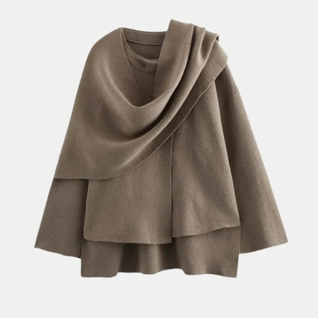 Cappotto Donna in Maglia con Orlo Spaccato Design Moderno