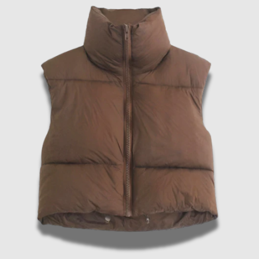 Gilet Donna Imbottito Senza Maniche Scollo Girocollo