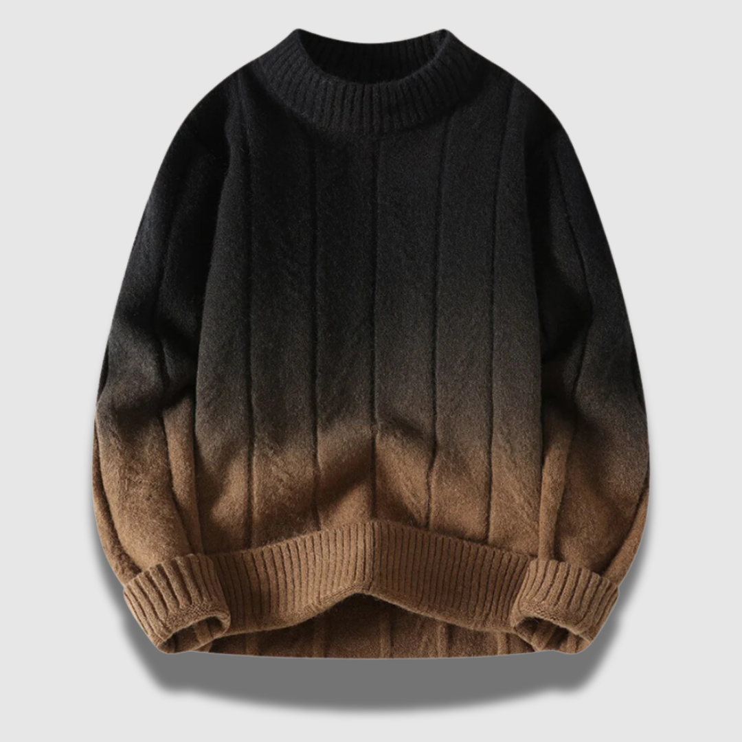 Maglione Uomo Morbido Motivo a Gradi Vestibilità Confortevole