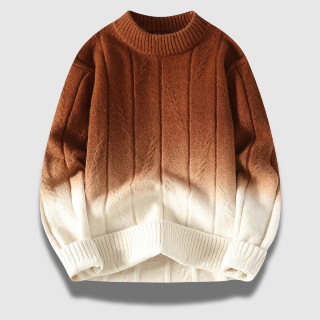 Maglione Uomo Morbido Motivo a Gradi Vestibilità Confortevole