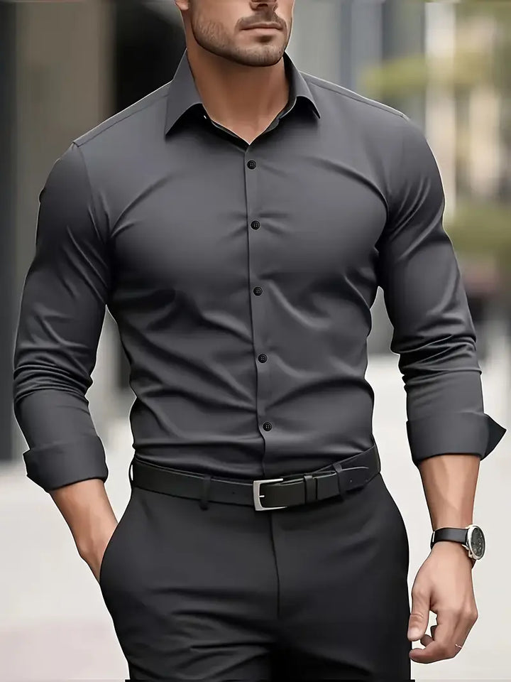 Liam – Tailored Long Sleeve Shirt for Men - Image 19